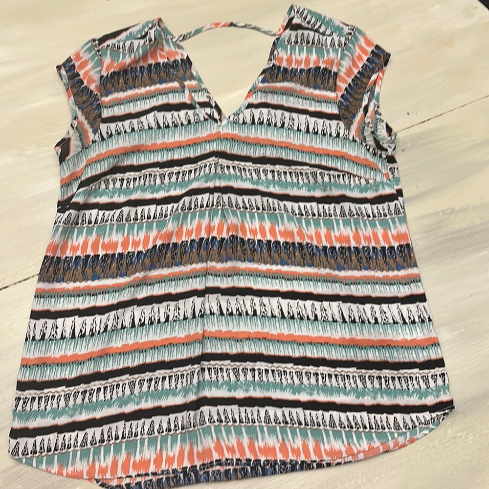 Boho print dressy blouse